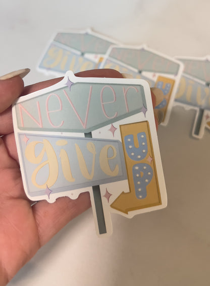 Never Give Up Baton Twirler Sticker