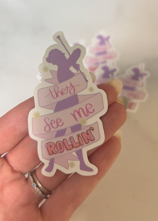 They See Me Rollin' Baton Twirling Sticker