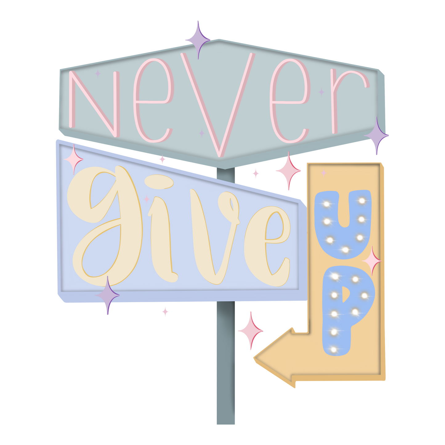 Never Give Up Baton Twirler Sticker